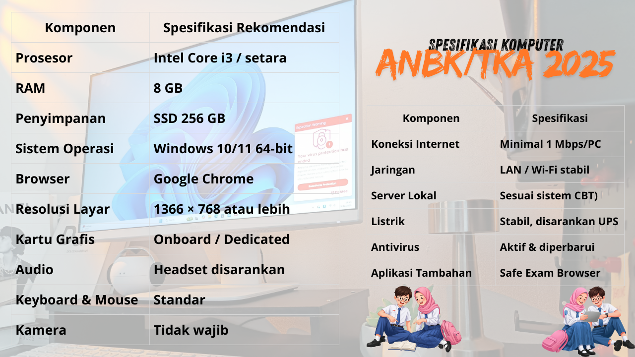 Spesifikasi Komputer ANBK dan TKA